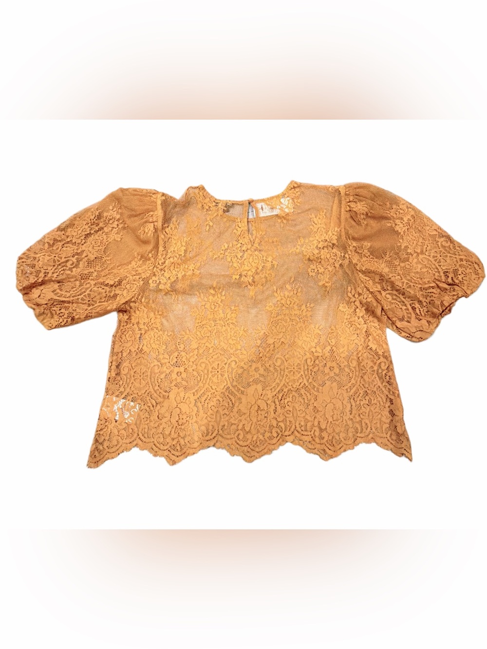 Express Lace Puff-Sleeve Blouse